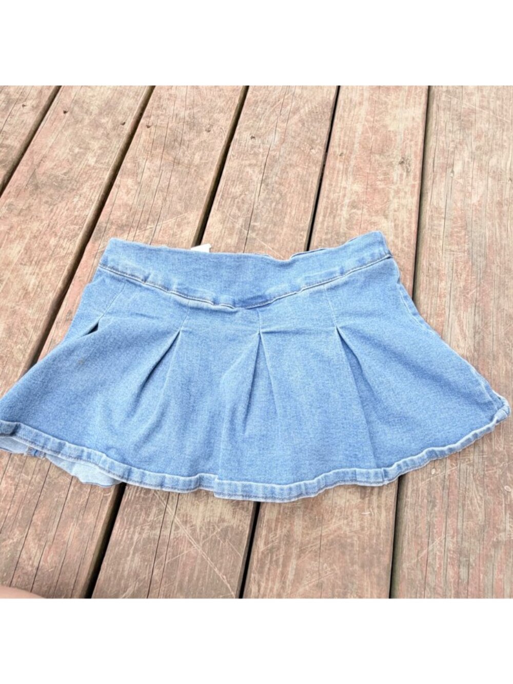 Y2K Refuge Denim Pleated Mini Skirt With Built-In Shorts Small - Picture 4 of 6